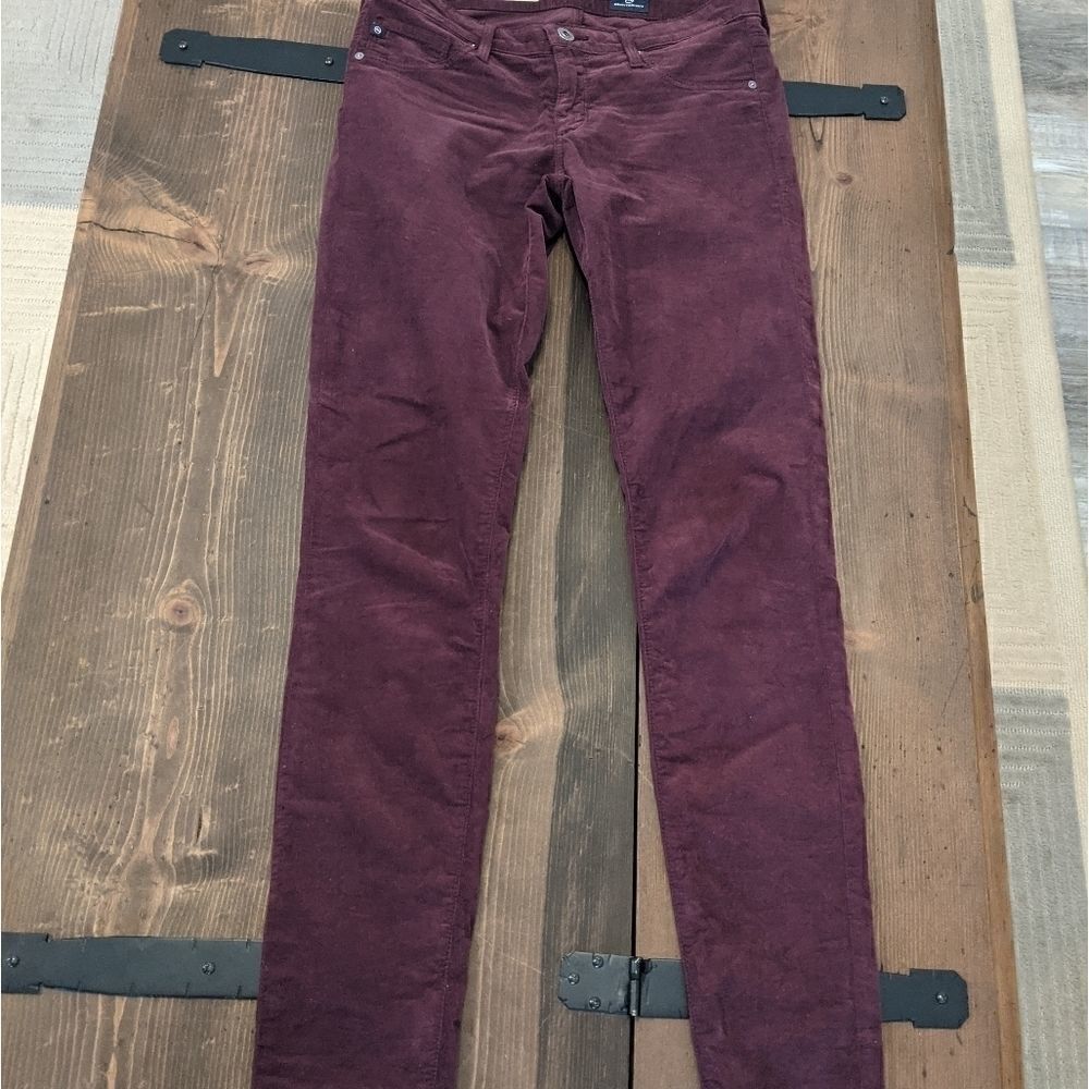 AG The Leggings Super Skinny Cords Maroon 27 R